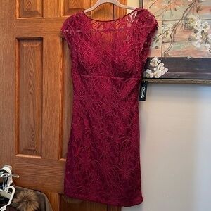 Size 2 women’s formal Merlot zip up dress
